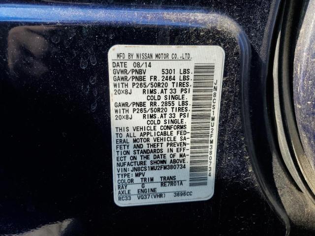 2015 INFINITI QX70 - JN8CS1MU2FM380734