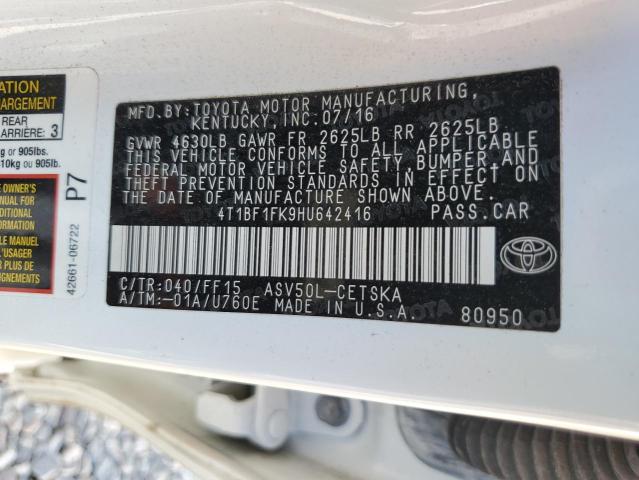 2017 TOYOTA CAMRY LE - 4T1BF1FK9HU642416