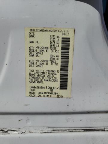 VIN 1N6BA0ED9DN300367 2013 Nissan Titan, S no.13