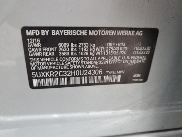 VIN 5UXKR2C32H0U24306 2017 BMW X5 no.13