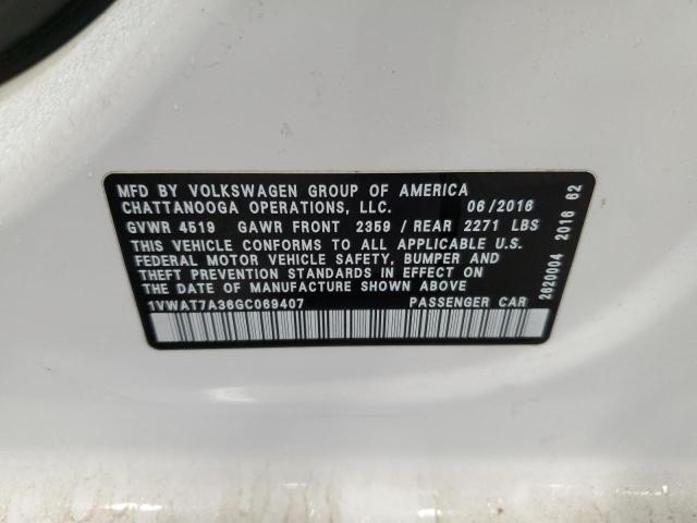 2016 VOLKSWAGEN PASSAT S - 1VWAT7A36GC069407