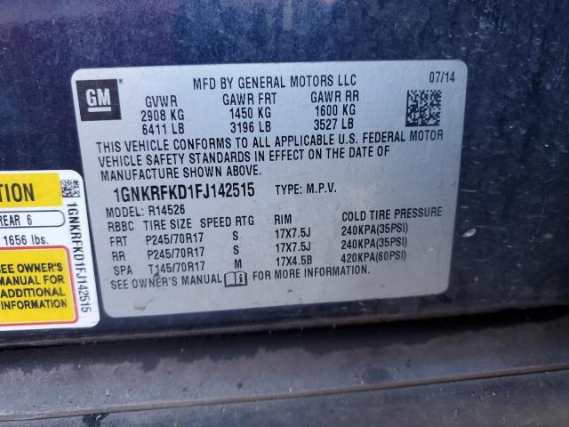2015 CHEVROLET TRAVERSE L - 1GNKRFKD1FJ142515