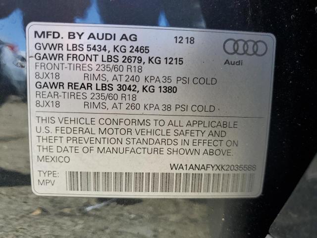 2019 AUDI Q5 PREMIUM - WA1ANAFYXK2035588