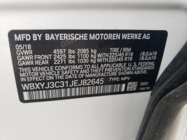 VIN WBXYJ3C31JEJ82645 2018 BMW X2 no.13