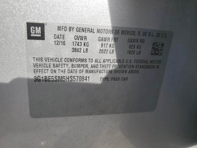 2017 CHEVROLET CRUZE LT - 3G1BE5SM5HS570841