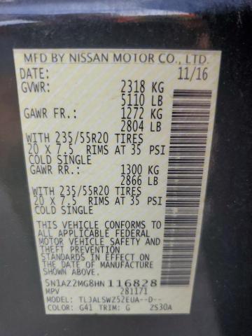 2017 NISSAN MURANO S - 5N1AZ2MG8HN116828