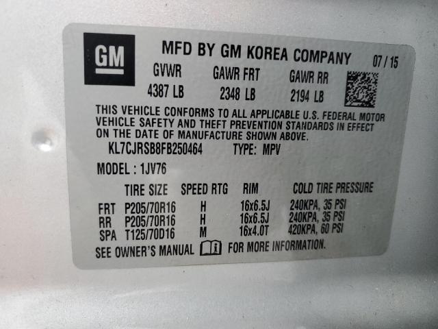 2015 CHEVROLET TRAX 1LT - KL7CJRSB8FB250464