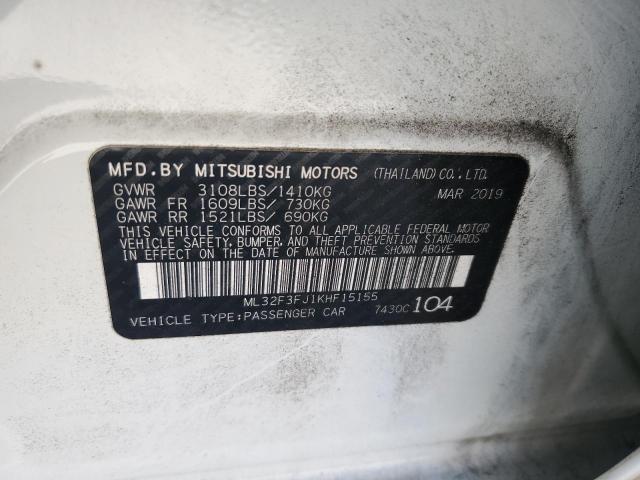 2019 MITSUBISHI MIRAGE G4 - ML32F3FJ1KHF15155