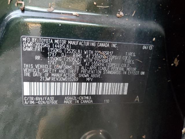 VIN 2T3WFREV3DW015269 2013 Toyota RAV4, Xle no.14