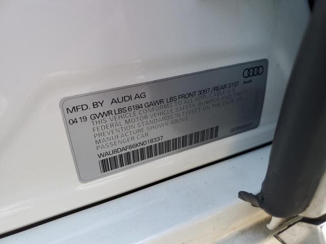 2019 AUDI A8 L WAU8DAF86KN018337