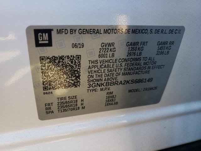 2019 CHEVROLET BLAZER 1LT - 3GNKBBRA2KS686149