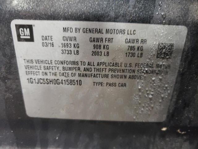 2016 CHEVROLET SONIC LT - 1G1JC5SH0G4158510