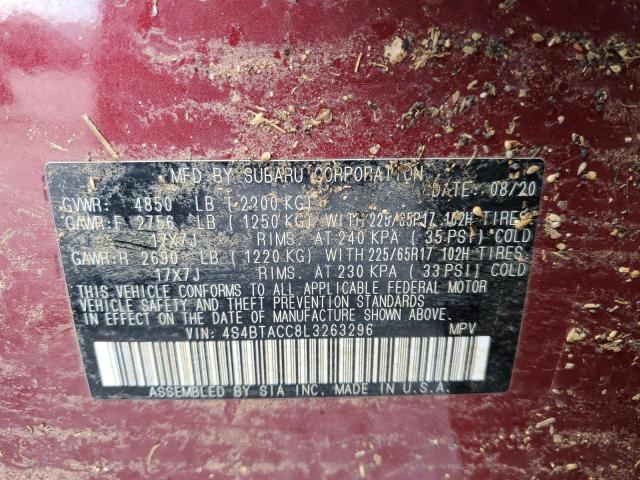 VIN 4S4BTACC8L3263296 2020 Subaru Outback, Premium no.14