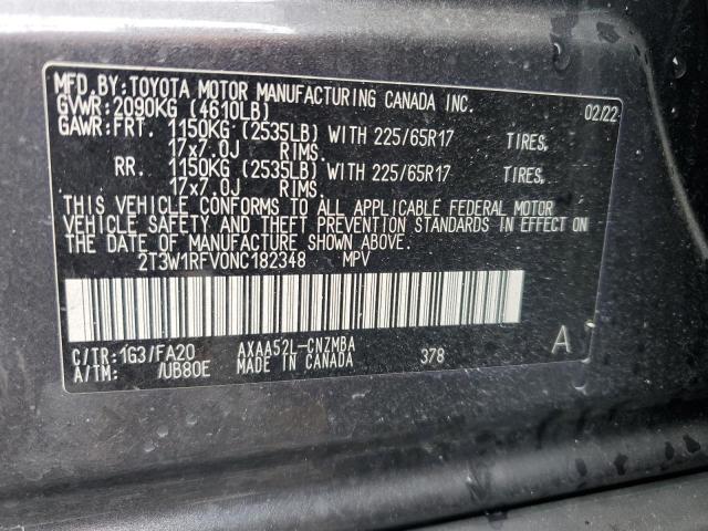 VIN 2T3W1RFV0NC182348 2022 Toyota RAV4, Xle no.13