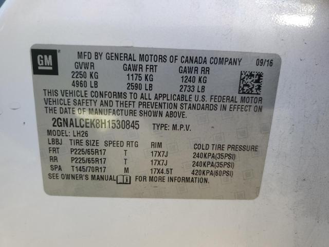 2017 CHEVROLET EQUINOX LT - 2GNALCEK8H1530845