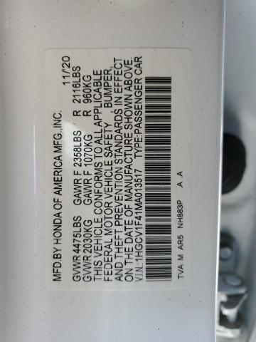 2021 HONDA ACCORD SPO - 1HGCV1F41MA013517
