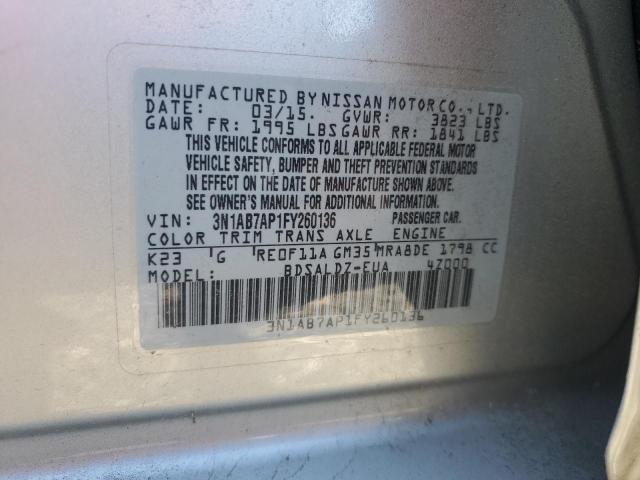 2015 NISSAN SENTRA S - 3N1AB7AP1FY260136