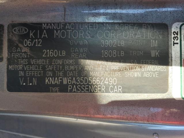 VIN KNAFW6A35D5662490 2013 KIA Forte, SX no.13