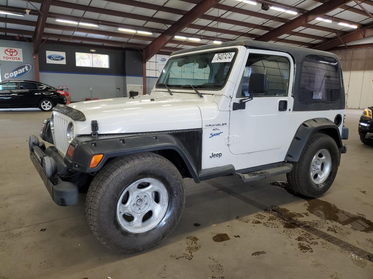 JEEP WRANGLER / 1997 white 2dr spor gas 1J4FY19S8VP484179 photo #1