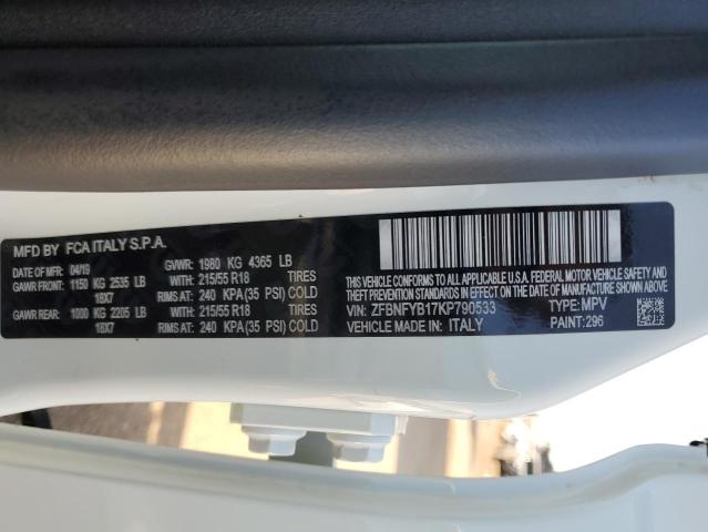 2019 FIAT 500X TREKK - ZFBNFYB17KP790533