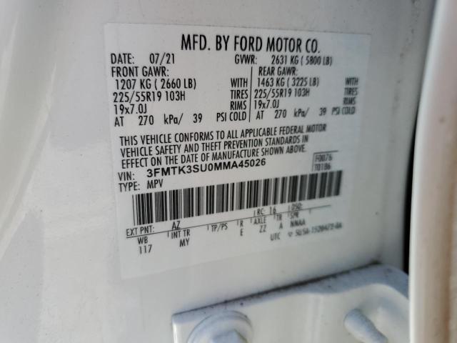 2021 FORD MUSTANG MA - 3FMTK3SU0MMA45026