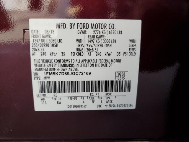 2018 FORD EXPLORER X - 1FM5K7D89JGC72169