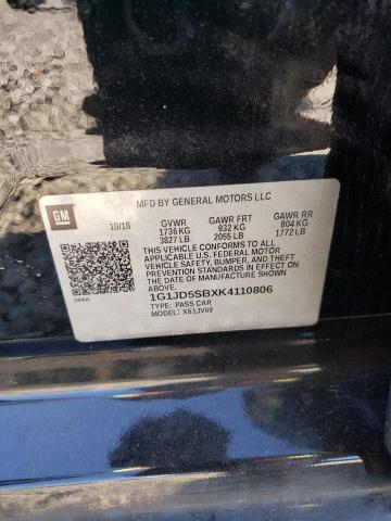 2019 CHEVROLET SONIC LT - 1G1JD5SBXK4110806