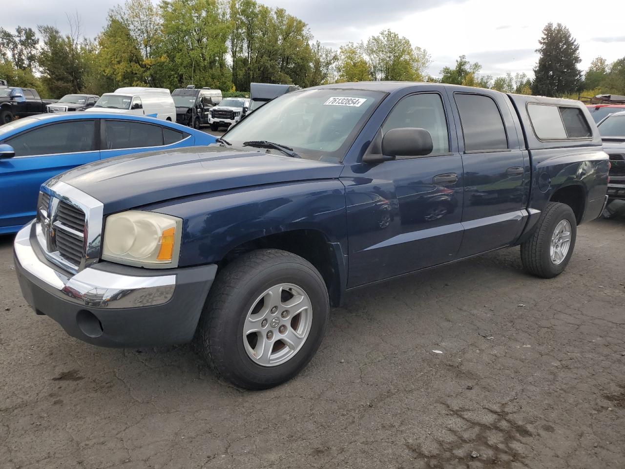 DODGE DAKOTA QUA 2005 blue crew pic gas 1D7HE48K25S298652 photo #1