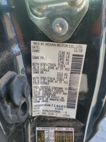 2017 NISSAN FRONTIER S - 1N6DD0CW5HN714689