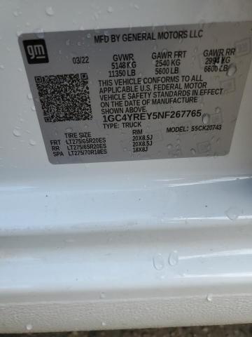 2022 CHEVROLET SILVERADO - 1GC4YREY5NF267765