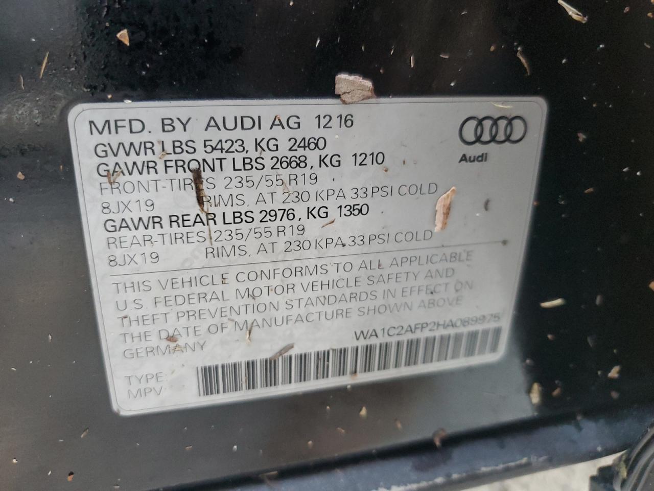 Lot #3029498362 2017 AUDI Q5 PREMIUM