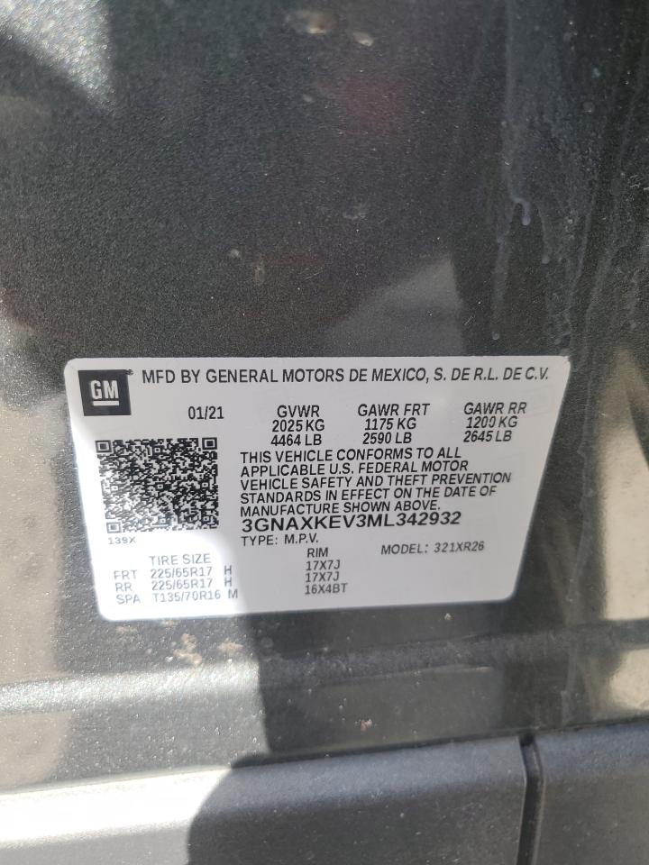 Lot #3034606737 2021 CHEVROLET EQUINOX LT