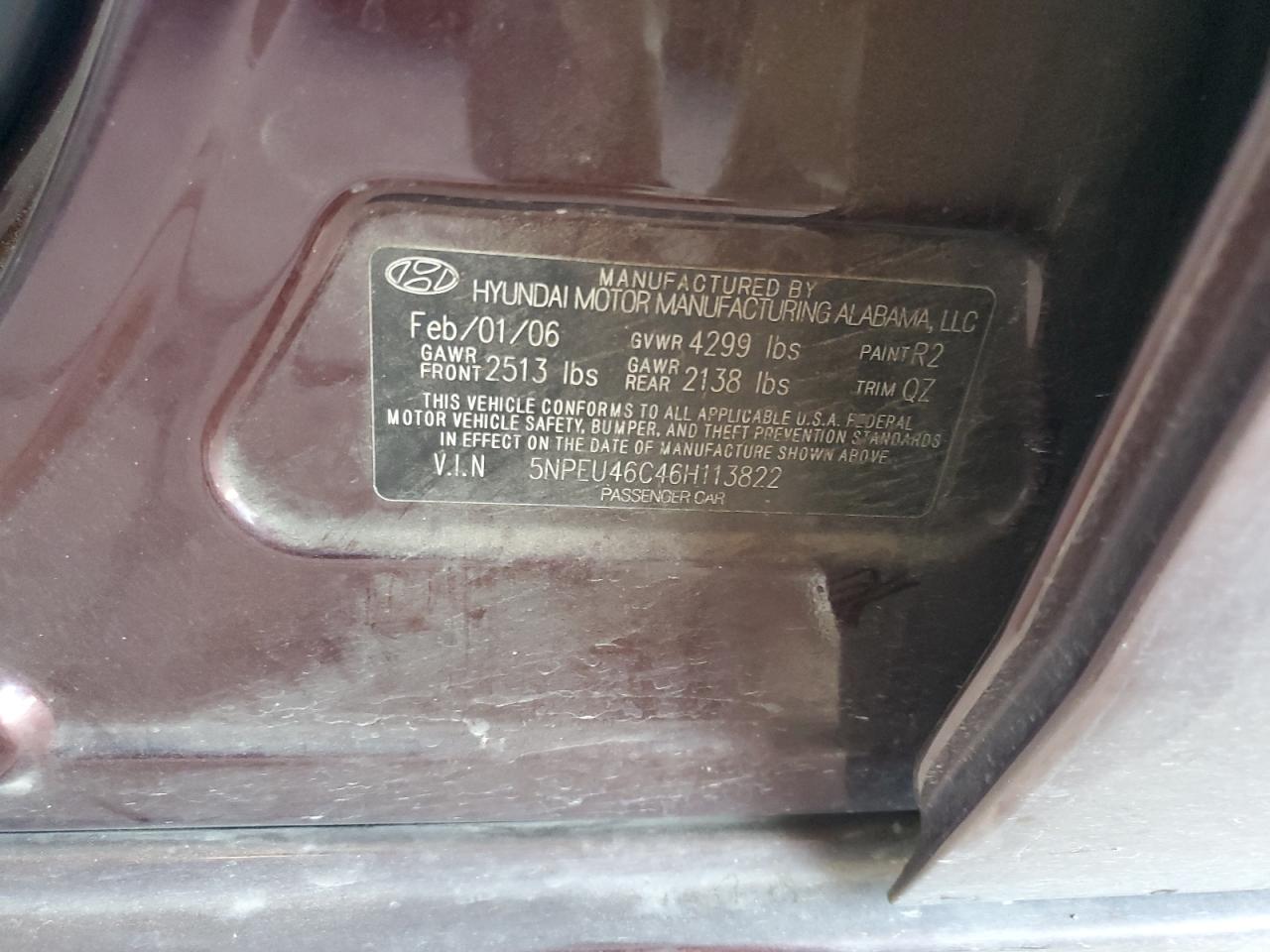 Lot #2986863906 2006 HYUNDAI SONATA GLS