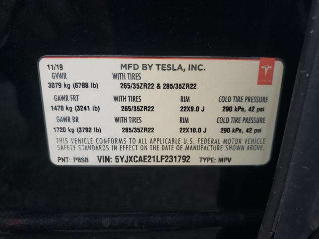 2020 TESLA MODEL X - 5YJXCAE21LF231792