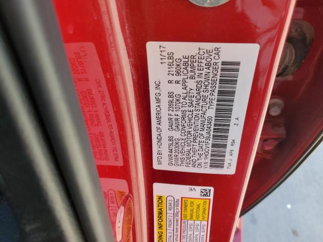 VIN 1HGCV1F39JA043450 2018 Honda Accord, Sport no.12