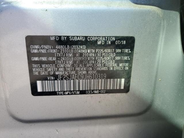 2018 SUBARU FORESTER 2 - JF2SJAEC9JH610319