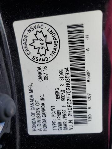 2016 HONDA CIVIC EX - 2HGFC2F70GH035954