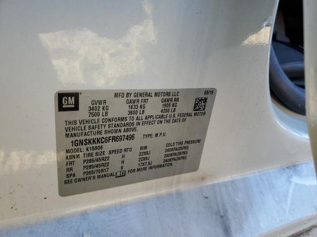 2015 CHEVROLET SUBURBAN - 1GNSKKKC6FR697496