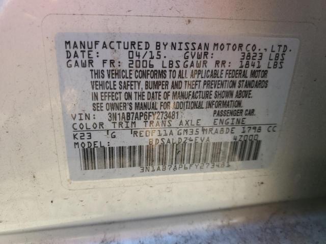 2015 NISSAN SENTRA S - 3N1AB7AP6FY273481