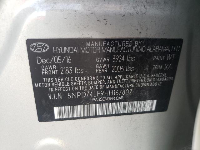 2017 HYUNDAI ELANTRA SE - 5NPD74LF9HH167802