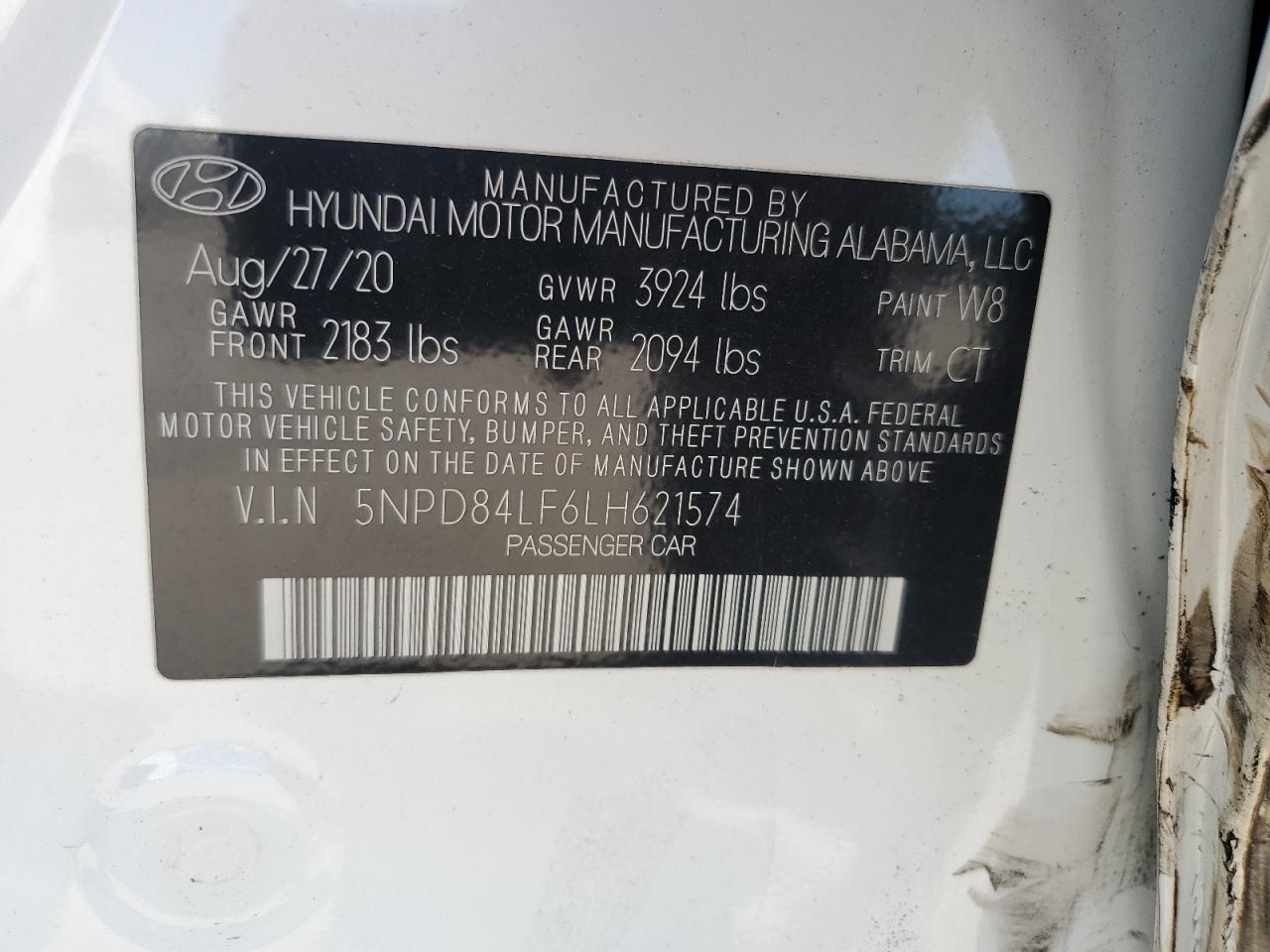 Lot #2962518862 2020 HYUNDAI ELANTRA SE