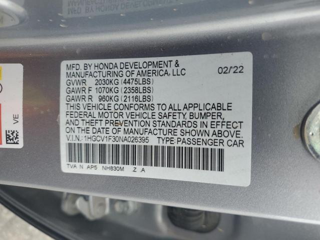 2022 HONDA ACCORD SPO - 1HGCV1F30NA026395