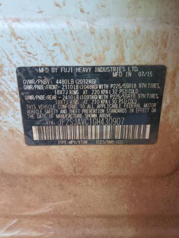 2016 SUBARU FORESTER 2 - JF2SJAVC1GH430907