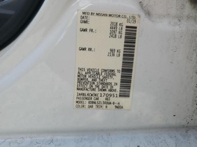 2019 NISSAN ALTIMA SR - 1N4BL4CW3KC170951