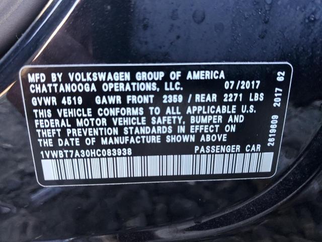 VIN 1VWBT7A30HC083938 2017 VOLKSWAGEN PASSAT no.13