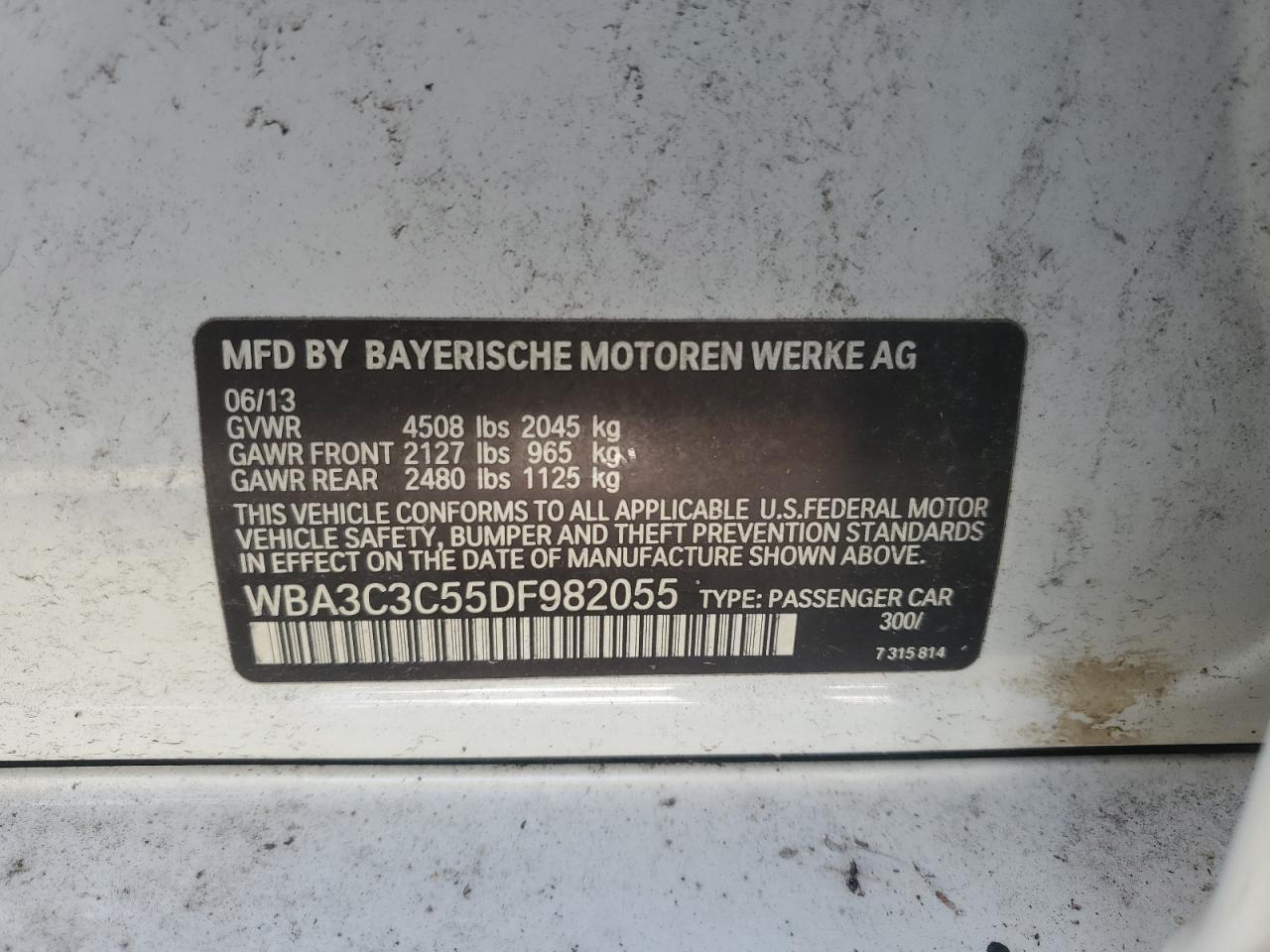 Lot #2909015182 2013 BMW 320 I XDRI