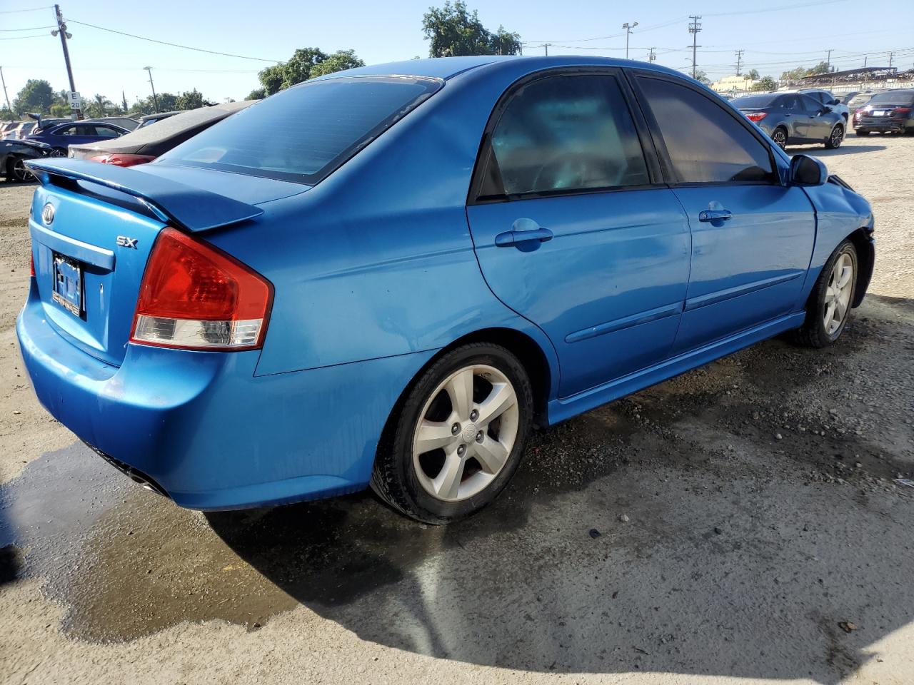 KIA SPECTRA EX 2007 blue sedan 4d gas KNAFE122675000143 photo #4