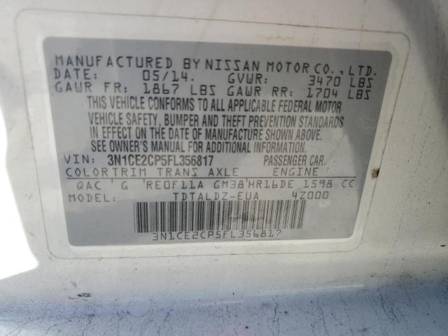 VIN 3N1CE2CP5FL356817 2015 NISSAN VERSA no.12