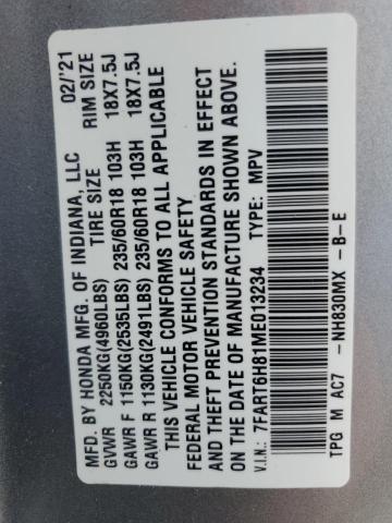 2021 HONDA CR-V EXL - 7FART6H81ME013234