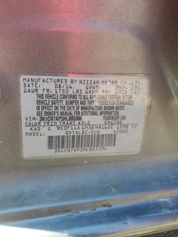 2017 NISSAN VERSA S - 3N1CN7AP3HL805396